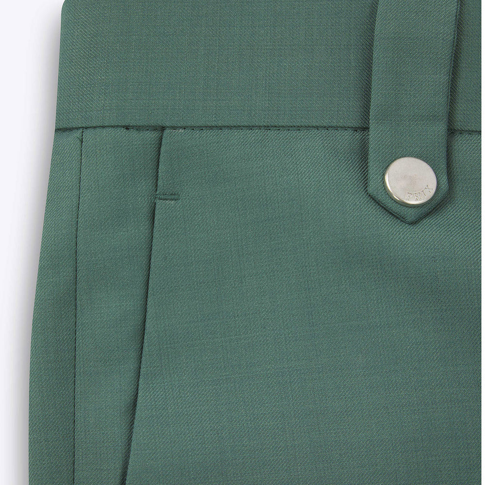 Green Wool Flared Trouser ‐ Phix