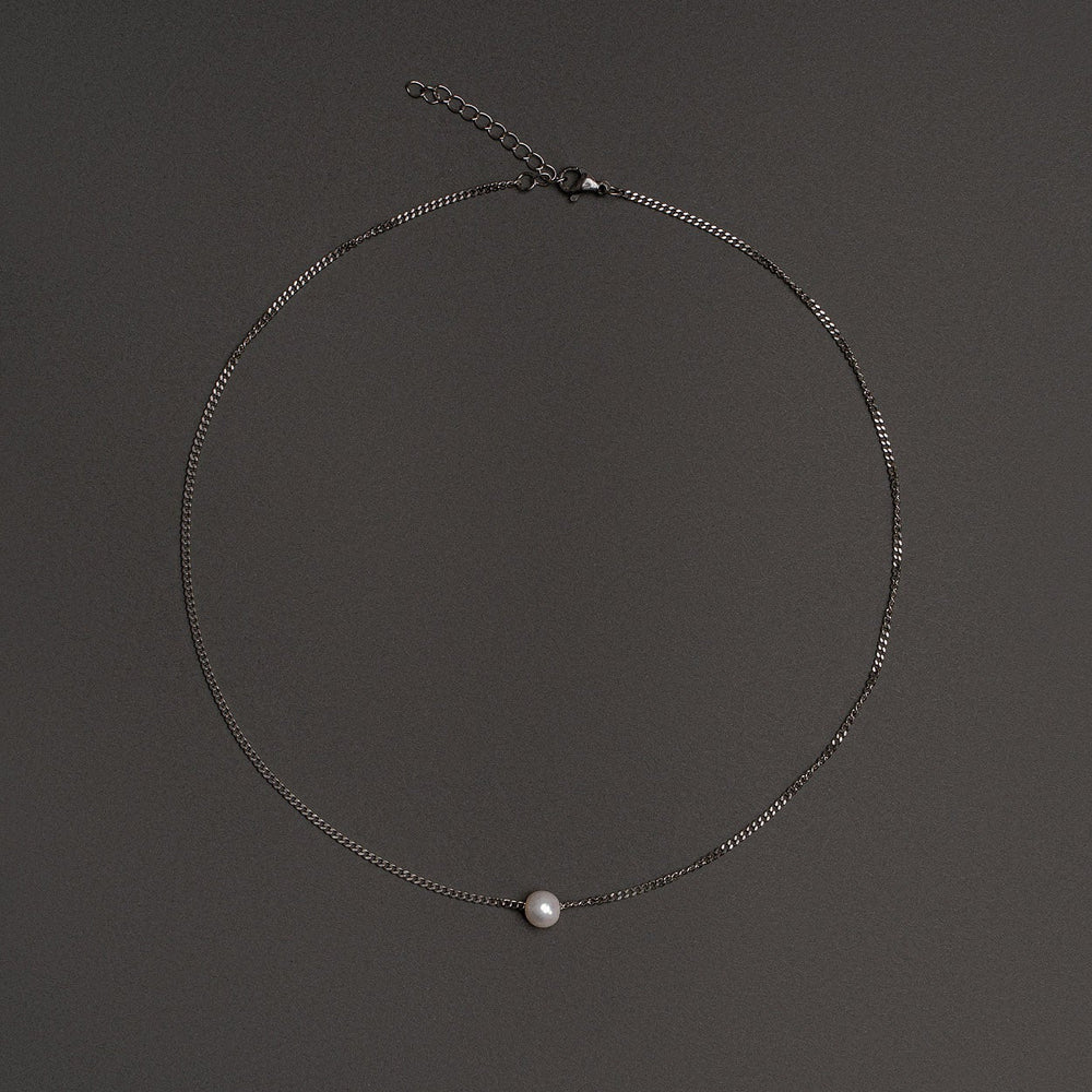 Real Pearl 2mm Silver Chain Necklace ‐ Phix