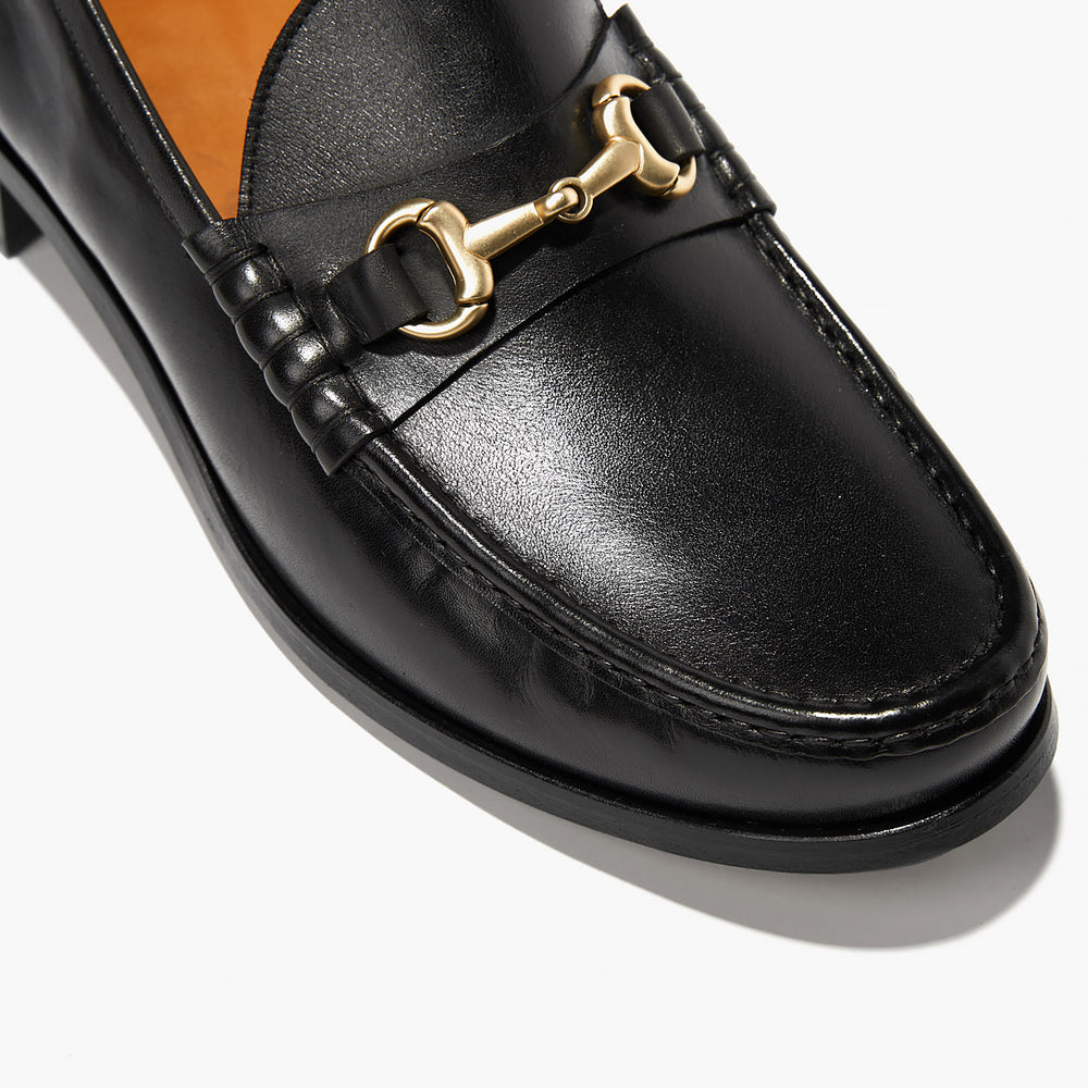 Luxurious Black Tassel Leather Loafers Shoe with Horse-bit Buckle 44/10