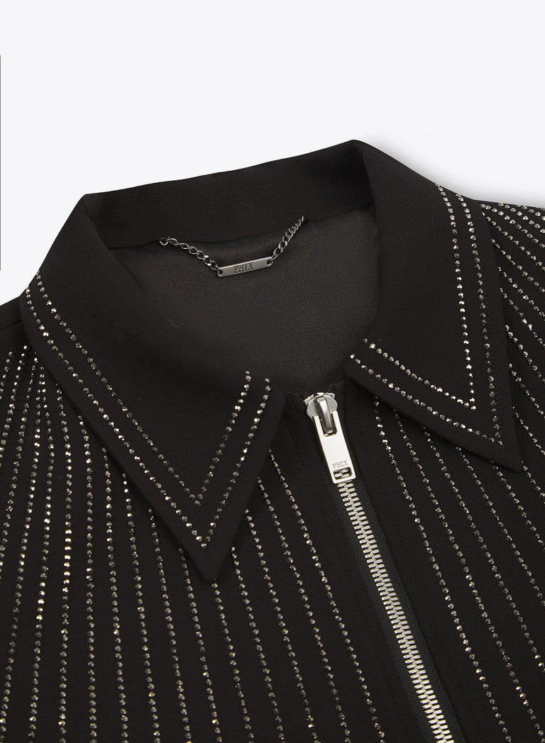 Black Embellished Sequin Jacket & Phix