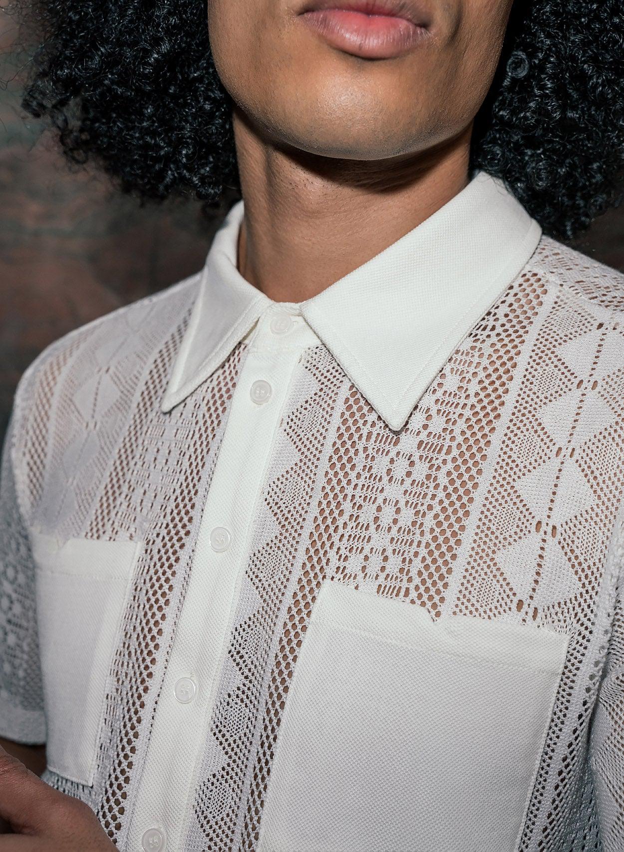 Lace Crochet Long Sleeve Shirt ‐ Phix