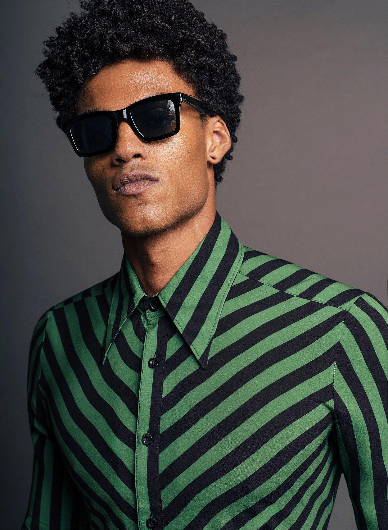 Green Pin Stripe Shirt & Phix