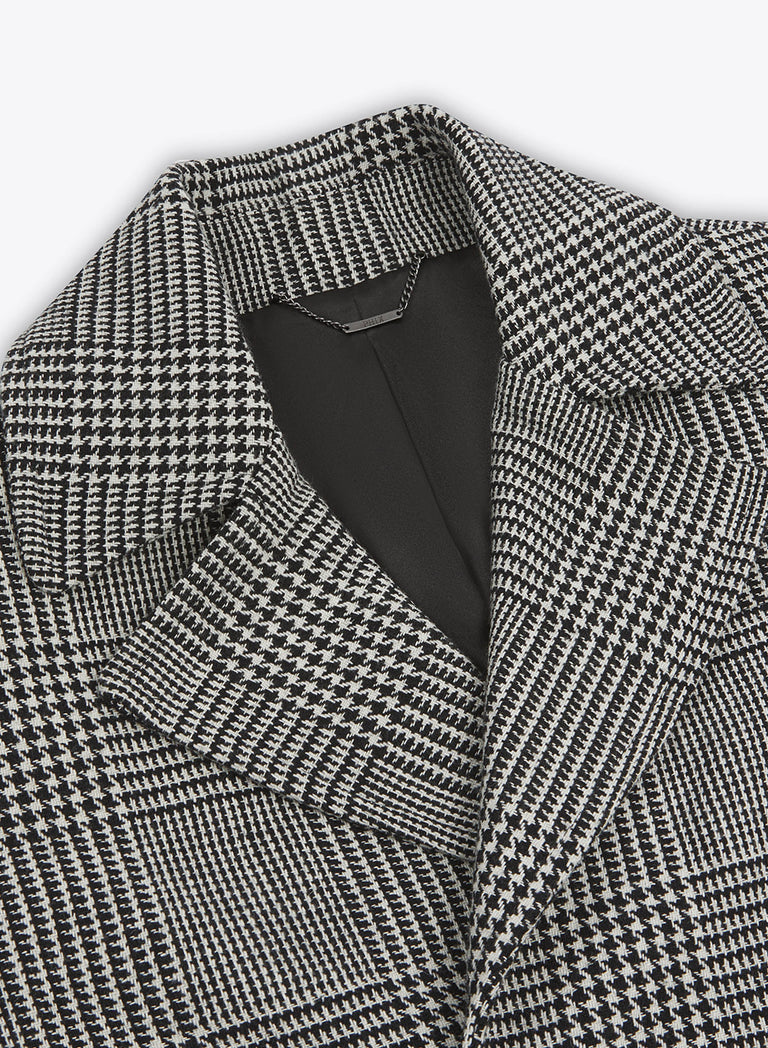 Dogtooth Check Double Breasted Wool Coat & Phix