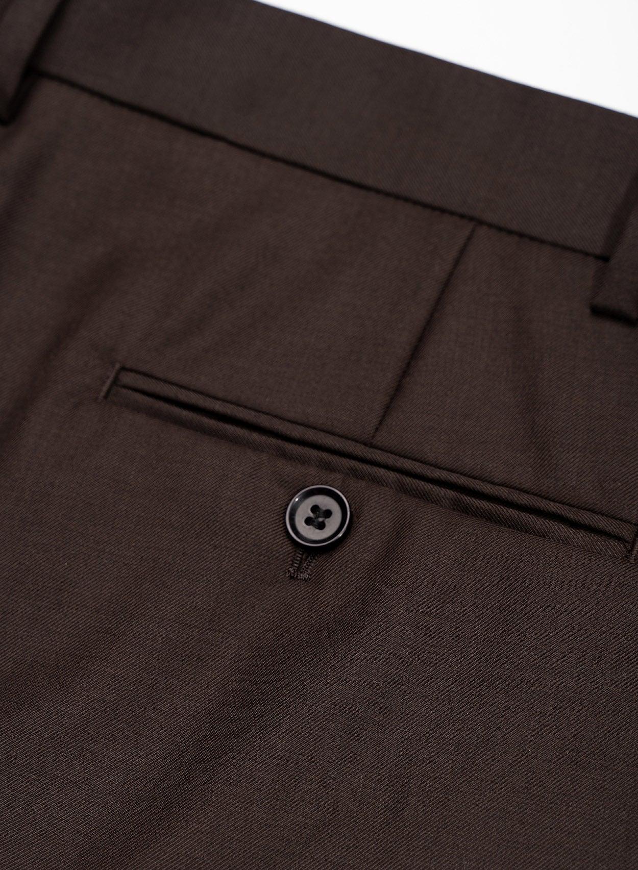 Dark Brown Wool Pin Belt Flare Trousers ‐ Phix